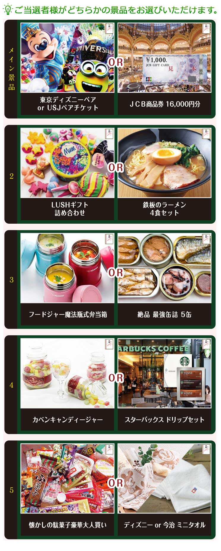 ゲストチョイス景品50,000円